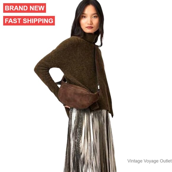 Soft Suede Crossbody Hobo Bag with Zipper Closure - Picture 2 of 6